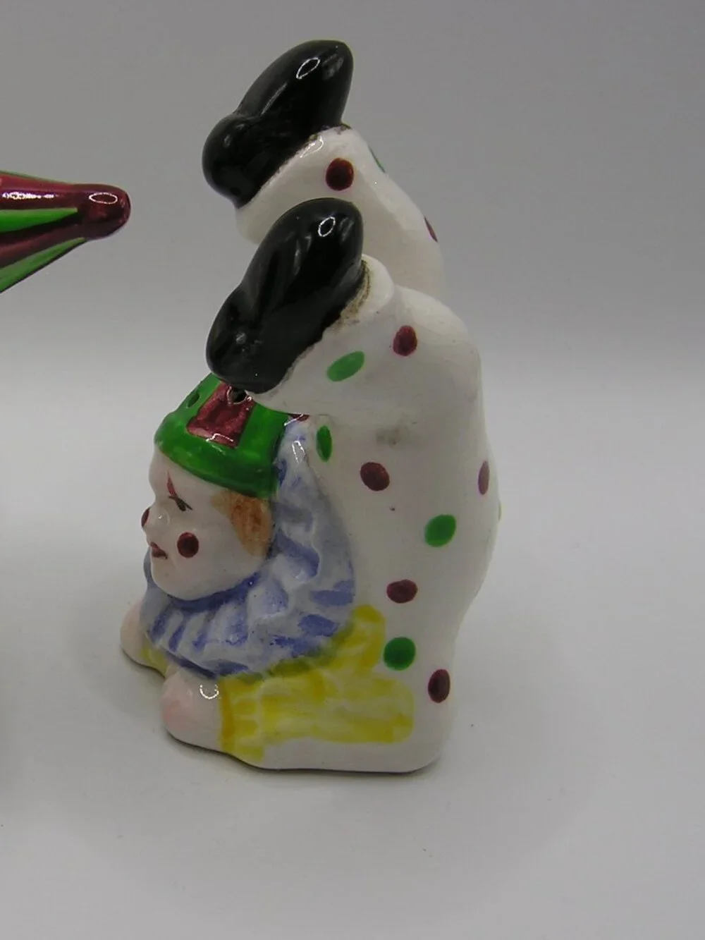 Vintage Made in Japan Tumbling Clown Salt and Pepper Set